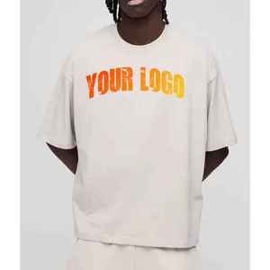 OEM 2026 Nuevo Estilo, Alta Calidad, Cuello Redondo, Impresión Digital, Logotipo Personalizado a Color, Lujoso, 100% Algodón, Tejido de Punto, Corte Holgado, Camiseta para Hombre - Product Image 1