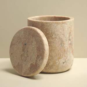 Petit pot de rangement rond en marbre avec couvercle en bois, boîte à bijoux décorative pour la maison, pour le bureau et le salon, boîte cadeau moderne - Product Image 6