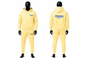 Ensemble survêtement molletonné jaune surdimensionné personnalisé avec logo frontal pour l'hiver – Sweat-shirt et pantalon de jogging en mélange de coton - Product Image 4
