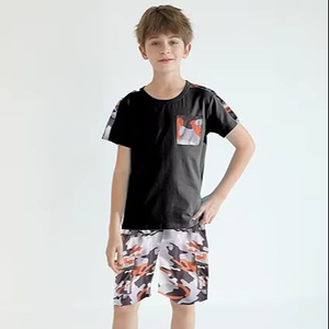 Conjunto de Camisa y Pantalones Cortos de Verano para Hombre, Traje Casual de Dos Piezas, Ligero y Transpirable, Venta al Por Mayor - Product Image 1