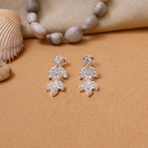 925 Sterling Silver Leaf <b>Dangle</b> Stud <b>Earrings</b> with Cubic Zirconia For Women Handmade Wholesale Long Wholesale <b>Diamond</b> Wedding - Product Image 1