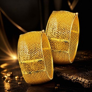 Wholesale Brass 14K18K24K Dye Gold Plated Openable Kada Bangle Fashion Bangle Oro Joyeria Dubai Style Arabic <b>Bridal</b> Kada Jewelry - Product Image 3