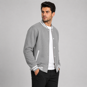 Stylish <b>Canvas</b> Varsity <b>Jacket</b> Delivering Soft Warmth Durable Performance Sporty Sophistication Fashionable Casual Outerwear - Product Image 2