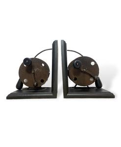 Sujetalibros Homejoy2000 BE10 con Forma de Carrete de Pesca y Base de Madera, Sujetalibros Únicos y Elegantes para el Hogar o la Oficina - Product Image 2