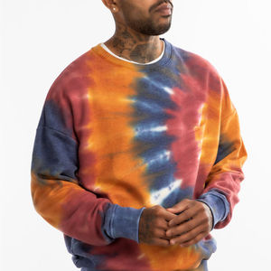 Sudaderas de Cuello Redondo con Estampado Tie-Dye para Hombre, 100% Algodón, Alta Calidad, Servicio OEM, Ecológicas, Antiarrugas, Transpirables - Product Image 1