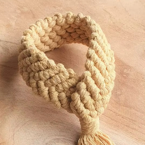 Serviette ronde en macramé pour décoration de table de mariage - Product Image 1