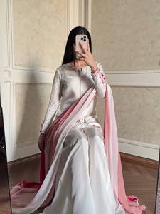 Launching New Designer Party Wear Look Pur Natural Crep Sillk <b>Top</b> & Plazzo With Dupatta set - Product Image 2