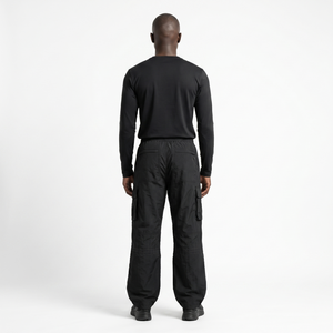 Pantalon cargo techwear pour homme, 120 g/m², en nylon froissé Ripstop, coupe large et ample, style streetwear, fabricant de vêtements sur mesure OEM - Product Image 2