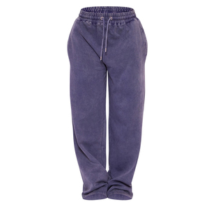 Pantalones Deportivos Rectos de Cintura Alta para Mujer, Ecológicos, con Cierre de Cordón, Corte Regular, Largos, Lavado Químico, Estilo Vintage - Product Image 5