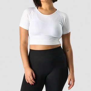 Summer <b>Women</b> Yoga <b>Compression</b> T-<b>Shirt</b> High Stretch Gym Wear Sweat Wicking Short Length T-<b>Shirt</b> For Sports Running Plain - Product Image 5