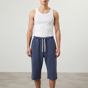 <b>Men</b>’s Loose Fit Capri <b>Sweat</b> <b>Shorts</b> Knee Length Cotton Gym <b>Shorts</b>,Casual 100% Cotton Comfortable Training Casual Sportswear <b>Short</b> - Product Image 1