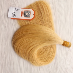 ผมต่อสีบลอนด์แบบตรง22แอชสีบลอนด์แบบคู่ยาวเหมือนเส้นไหมเรียบเหมือนเวียดนามสำหรับทุกสีและทุกสีย้อม - Product Image 1