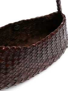 Sac à bandoulière vintage en cuir tressé marron foncé pour femme, avec fermeture éclair, fait main, style hobo, décontracté, pliable - Product Image 3