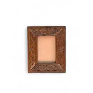 Antique Carved Dark <b>Wood</b> <b>Picture</b> <b>Frame</b> Vintage Floral Relief Wall Hanging Photo <b>Frame</b> Wholesale Custom Framing - Product Image 3