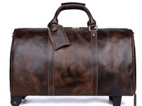 Sac de voyage vintage en cuir véritable de qualité supérieure, avec fermeture éclair, 56-75L, pliable, grande capacité, durable, léger, pour week-end