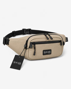 Sac banane en nylon GAPE, sangle réglable, léger, unisexe, sport de plein air, décontracté, fermeture éclair, couleur unie beige, variété - Product Image 2