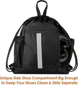 Sports Fitness Bag <b>Backpack</b> Tote Bag Polyester <b>Drawstring</b> <b>Backpack</b> With Shoe Compartment - Product Image 1