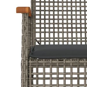 Ensemble de salle à manger en rotin gris de 5 pièces avec coussins Ensembles de jardin élégants - Product Image 3
