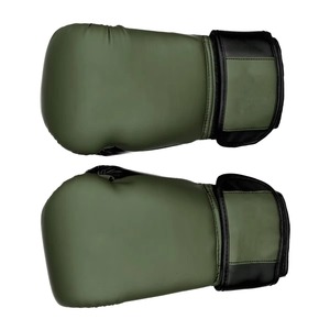 Guantes de Boxeo de Cuero Verde para Adultos, Equipo de Entrenamiento de Artes Marciales con Correa de Muñeca Ajustable de Velcro - Product Image 3