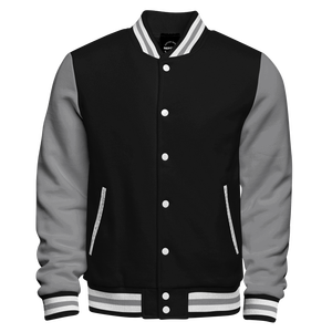 Veste de baseball varsity de haute qualité avec manches en cuir et laine, col montant, en polaire gaufrée multicolore pour l'hiver - Product Image 4