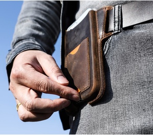 Men Leather Phone Holster Universal Case Waist <strong>Bag</strong> Purse with Belt Hole for 6.7inch <strong>Smartphone</strong> - Product Image 5