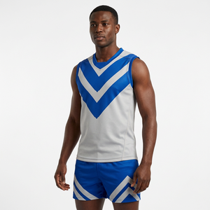 Conjunto de camiseta de baloncesto azul y blanca personalizada – Uniforme deportivo sin mangas con pantalones cortos a juego, ropa de equipo y conjunto de entrenamiento deportivo - Product Image 1