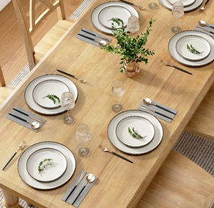 Table à manger multifonctionnelle en bois de manguier de haute qualité avec design de pieds en forme de V pour la maison, l'hôtel, le restaurant et l'entrepôt - Product Image 4