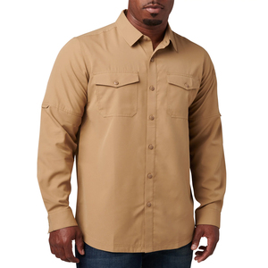 Chemise tactique homme à manches longues 100 % coton respirante infroissable unie pour l'été, idéale pour la randonnée, l'escalade, la chasse et les occasions formelles - Product Image 4