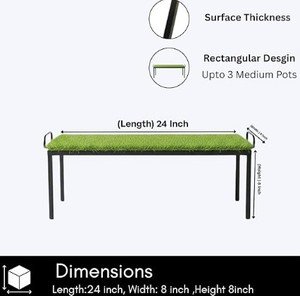 Soporte de Metal para Plantas Apollo 2.O con Césped Verde, Porta Macetas Decorativo para Balcón - Product Image 3