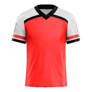 Maillot de football pour homme, col en V, orange, manches courtes, respirant, polyester, vêtements de sport, coupe classique, toutes saisons, tissu en maille - Product Image 3