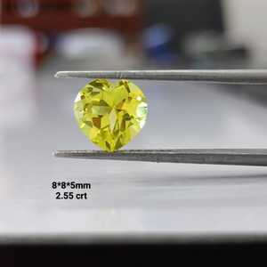 พลอยแซฟไฟร์สีเหลืองทรงหัวใจ เจียระไนแบบสั่งทำพิเศษ เกรดดี คุณภาพสูง ความใสสูง สำหรับทำเครื่องประดับ งานแฮนด์เมด - Product Image 1