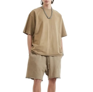 Ensemble short et t-shirt en coton avec logo réfléchissant personnalisé et short pour homme, taille normale pour homme - Product Image 1