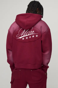 Men's Maroon Hooded Tracksuit Full Zipper Solid Color Casual Sweatshirt And Pants <b>Set</b> With Side Pockets Regular Fit Autumn Wear - Product Image 3