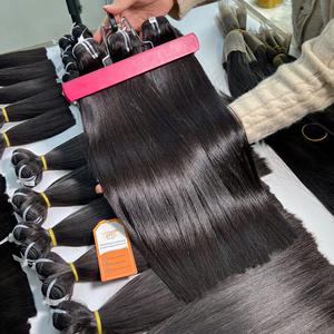 Prix de gros sur les paquets de cheveux bruts vietnamiens raides de qualité 12A Options de couleur noire naturelle disponibles - Product Image 4