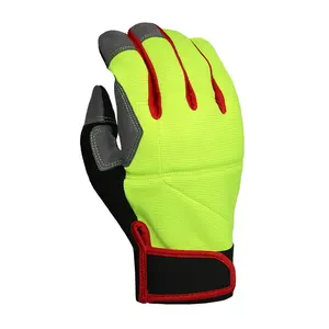 Anti vibration safety work cut proof best safety heavy duty mechanic anti impact shockproof HPPE gloves Yellow back gloves
