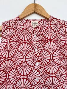 Vestido Mini de Algodón Puro con Estampado Floral Rojo, Cintura Ajustable, Estilo Boho, Verano, Casual, Vacaciones, Sin Mangas, Ropa de Playa - Product Image 2