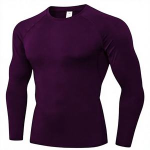 <b>Men's</b> Full Sleeve <b>Compression</b> <b>Shirt</b> Navy Blue Black Quick Dry Polyester Sport Top for Adults - Product Image 4