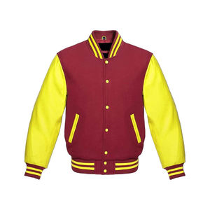 Veste universitaire personnalisée avec logo, manches en cuir, broderie, veste de baseball pour couple, veste universitaire pour homme, veste varsity - Product Image 1