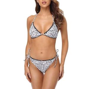 Ensemble bikini deux pièces à carreaux pour femme, taille haute, séchage rapide, respirant, coupe confortable, plage, fournisseur OEM en gros - Product Image 1