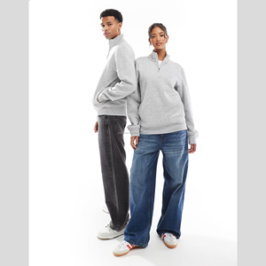 Y2K Fitness tricoté coton à manches longues culture col roulé pull à capuche sans capuche 1/2 demi fermeture éclair sweat et pantalon hommes - Product Image 6