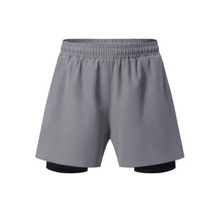 Shorts de course pour hommes personnalisés à séchage rapide en Spandex/Polyester, taille mi-haute avec cordon de serrage, poches, pour fitness et gym, sensation rafraîchissante - Product Image 6