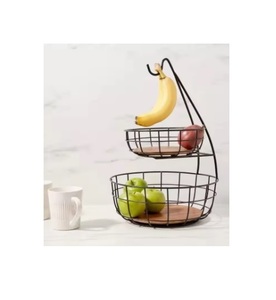 Top Selling Black-Finished Eco-Friendly Fashionable Vintage Iron Fruit <b>Vegetable</b> <b>Storage</b> Basket Stylish Home Use - Product Image 1