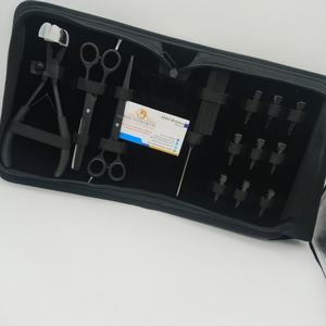 Tijeras de Alta Calidad para Extensiones de Cabello, Color Negro, con Pinzas Prolongadas, Pinzas de Presión para Cinta Adhesiva y Peine - Product Image 3