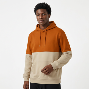 Sweat-shirt à capuche pour homme, coupe oversize, décontracté, en molleton bouclette, avec poches, design color block, tricoté, coupe classique, automne - Product Image 6