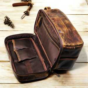 Handmade Leather Toiletry Bag <b>Men</b> Travel Dopp Kit Waterproof Cosmetic Organizer <b>Pouch</b> Bag LTB-0132 - Product Image 3
