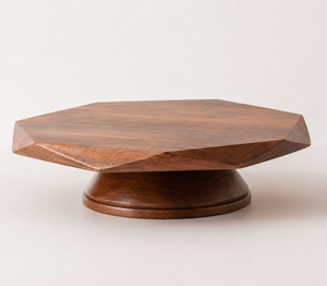 Support à gâteau en bois massif écologique, plateau de présentation surélevé de qualité supérieure pour desserts, idéal pour mariages, anniversaires, maison, cuisine et fournitures de boulangerie - Product Image 1