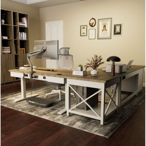 American Style White and Wood Corner Desk with Storage Shelves Small Square Table for Home Office for Small Spaces - Product Image 3