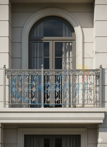 9mm Thick Grey Cast Iron Modern Frameless <b>Adjustable</b> Hotel Balcony Staircase Railing Rust Proof 20.75 Inches Height Custom - Product Image 1