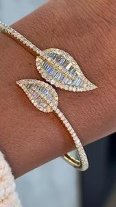Bracelet cubain Hip Hop en moissanite, motif trèfle, 8 mm - Product Image 1