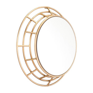 Miroir mural en fer arqué moderne artisanal, miroir décoratif de luxe doré pour les maisons, les hôtels et les mariages - Product Image 1